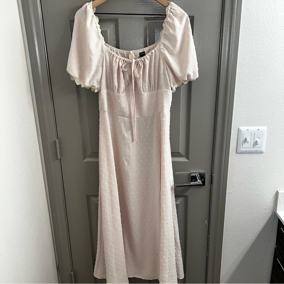 SHEIN Beige Puff Sleeve Dress - Picture 1 of 7